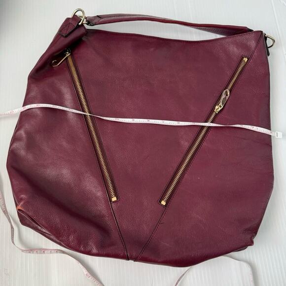 Rebecca Minkoff Moto leather hobo merlot colored - Picture 10 of 11